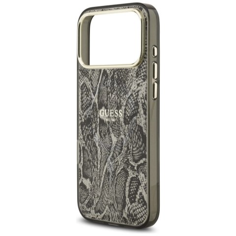 Etui Guess Python Pattern MagSafe na iPhone 17 Pro Max - czarne