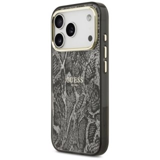 Etui Guess Python Pattern MagSafe na iPhone 17 Pro -czarne
