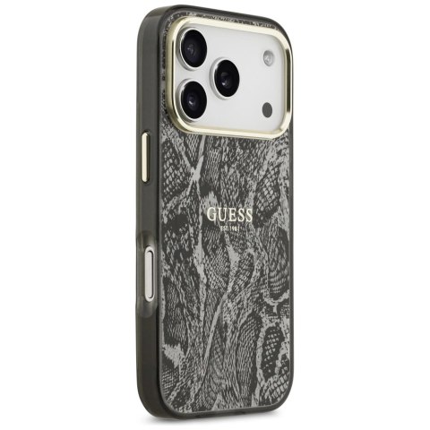 Etui Guess Python Pattern MagSafe na iPhone 17 Pro -czarne