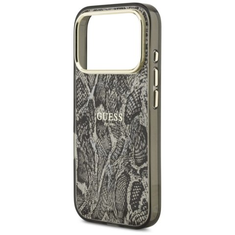 Etui Guess Python Pattern MagSafe na iPhone 17 Pro -czarne