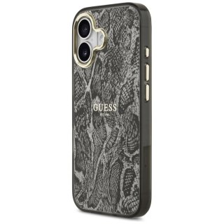 Etui Guess Python Pattern MagSafe na iPhone 17 - czarne