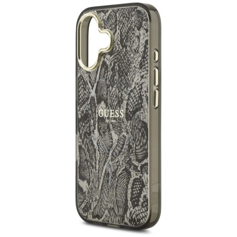 Etui Guess Python Pattern MagSafe na iPhone 17 - czarne