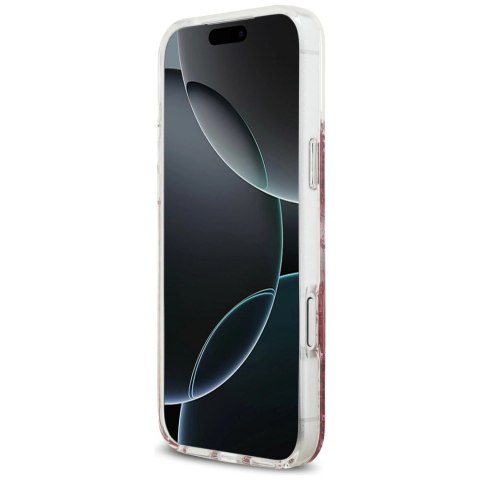 Etui Guess Resin Bottom Glitter MagSafe na iPhone 17 Pro Max - różowe