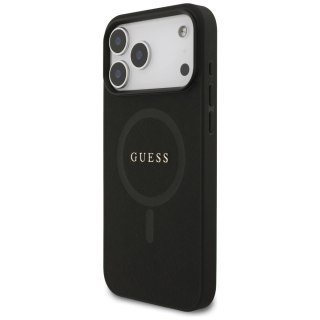 Etui Guess Saffiano Classic Logo MagSafe na iPhone 17 Pro Max - czarne
