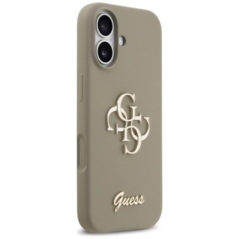 Etui Guess Silicone Big 4G Script na iPhone 17 - brązowe