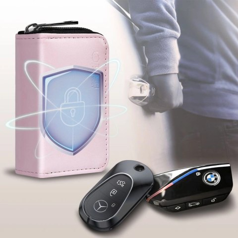Etui na kluczyki samochodowe Tech-Protect KLR300 blokujące RFID - różowe