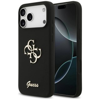 Etui Guess Silicone Big 4G Script na iPhone 17 Pro Max - czarne