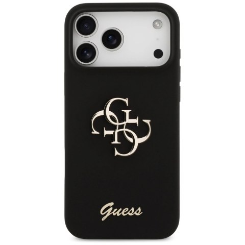 Etui Guess Silicone Big 4G Script na iPhone 17 Pro Max - czarne