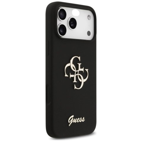 Etui Guess Silicone Big 4G Script na iPhone 17 Pro Max - czarne