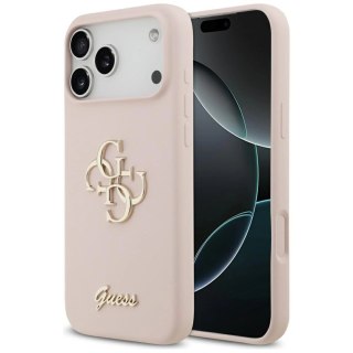 Etui Guess Silicone Big 4G Script na iPhone 17 Pro Max - różowe