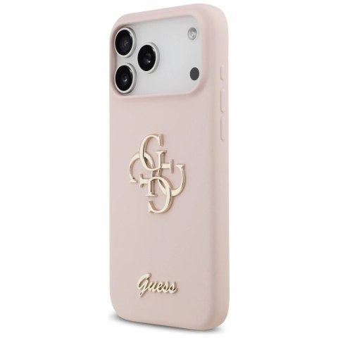 Etui Guess Silicone Big 4G Script na iPhone 17 Pro Max - różowe