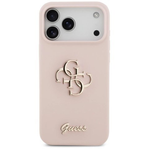 Etui Guess Silicone Big 4G Script na iPhone 17 Pro Max - różowe