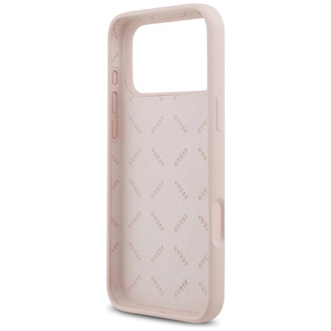 Etui Guess Silicone Big 4G Script na iPhone 17 Pro Max - różowe