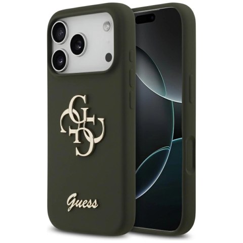 Etui Guess Silicone Big 4G Script na iPhone 17 Pro Max - zielone