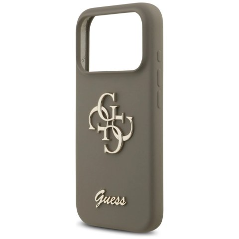 Etui Guess Silicone Big 4G Script na iPhone 17 Pro - brązowe