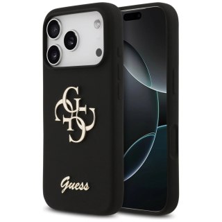 Etui Guess Silicone Big 4G Script na iPhone 17 Pro - czarne