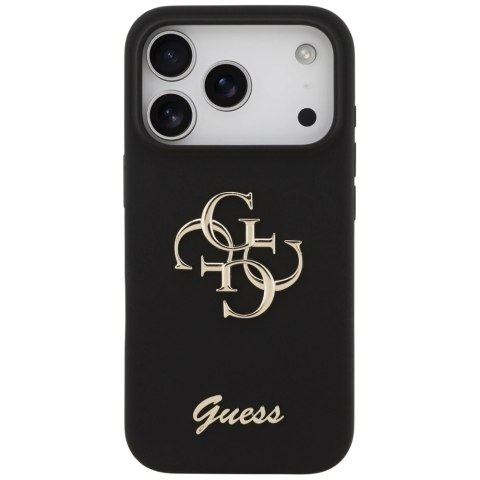 Etui Guess Silicone Big 4G Script na iPhone 17 Pro - czarne