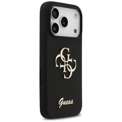Etui Guess Silicone Big 4G Script na iPhone 17 Pro - czarne