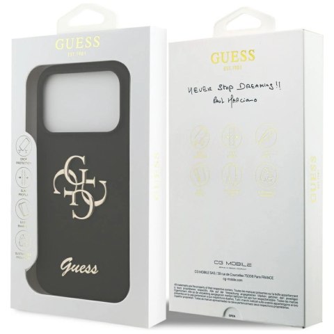 Etui Guess Silicone Big 4G Script na iPhone 17 Pro - czarne