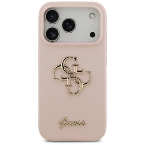 Etui Guess Silicone Big 4G Script na iPhone 17 Pro - różowe