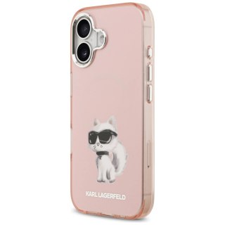 Etui Karl Lagerfeld IML Aquarelle Choupette & Logo MagSafe na iPhone 17 - różowe