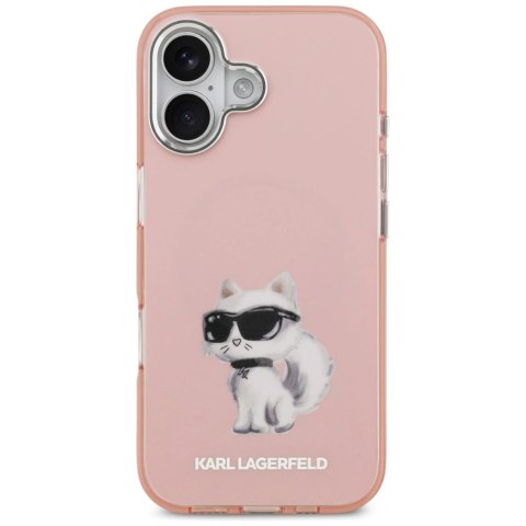 Etui Karl Lagerfeld IML Aquarelle Choupette & Logo MagSafe na iPhone 17 - różowe