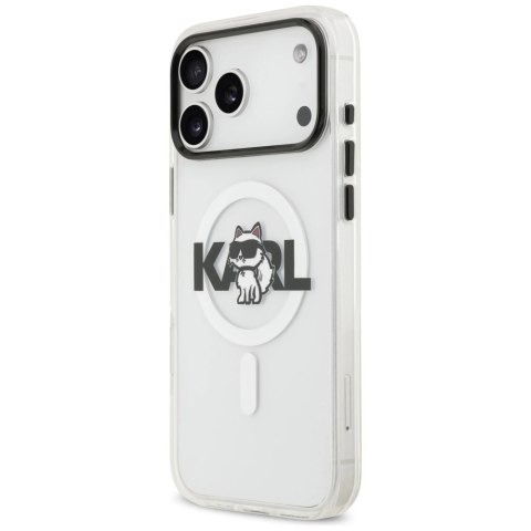 Etui Karl Lagerfeld IML Choupette Sketch Logo MagSafe na iPhone 17 Pro - przezroczyste