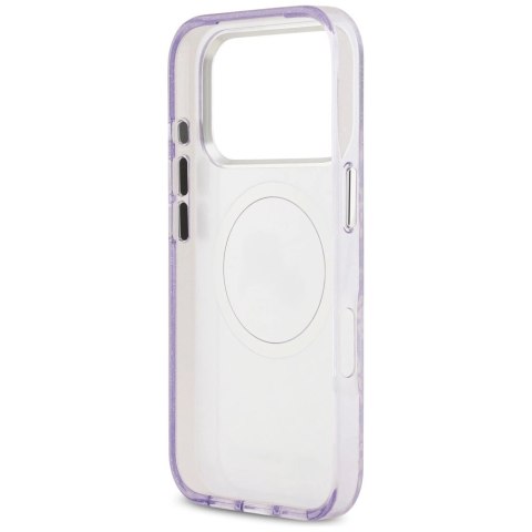 Etui Karl Lagerfeld IML Glitter Karl & Choupette Heads Logo MagSafe na iPhone 17 Pro Max - fioletowe