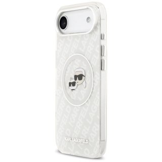 Etui Karl Lagerfeld IML Glitter Karl&Choupette Heads Logo MagSafe do iPhone Air - szare