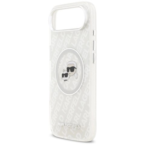 Etui Karl Lagerfeld IML Glitter Karl&Choupette Heads Logo MagSafe do iPhone Air - szare