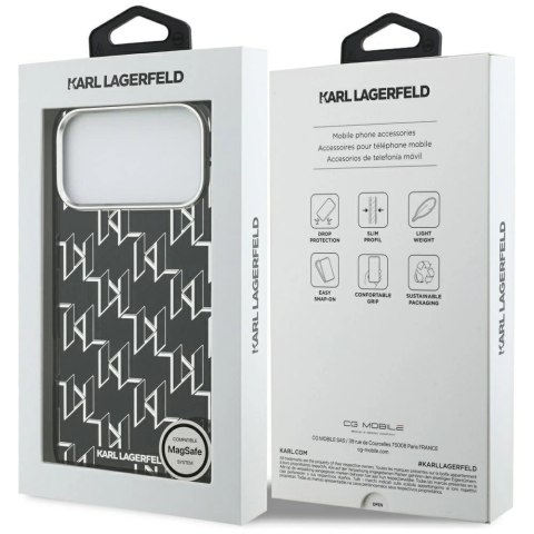 Etui Karl Lagerfeld IML KL Monogram MagSafe na iPhone 17 Pro Max - czarne