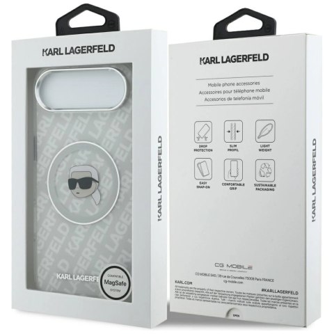 Etui Karl Lagerfeld IML Karl Head Logo MagSafe na iPhone Air -szare