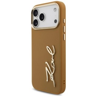 Etui Karl Lagerfeld Karl Script Logo na iPhone 17 Pro Max - brązowe