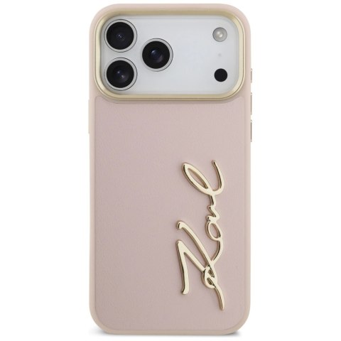 Etui Karl Lagerfeld Karl Script Logo na iPhone 17 Pro Max - różowe