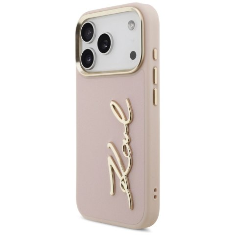 Etui Karl Lagerfeld Karl Script Logo na iPhone 17 Pro - różowe