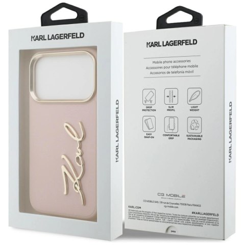 Etui Karl Lagerfeld Karl Script Logo na iPhone 17 Pro - różowe