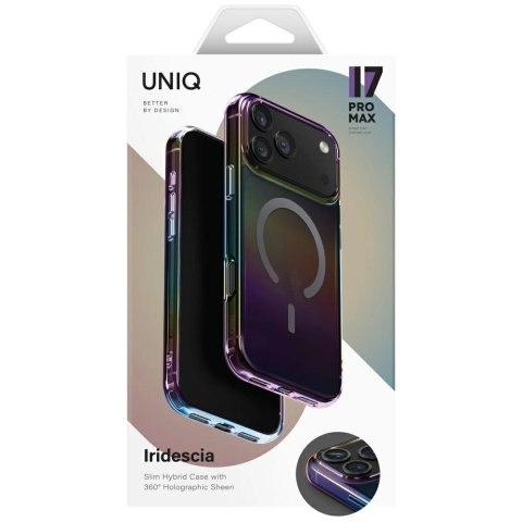 Etui UNIQ Iridescia na iPhone 17 Pro Max Magclick Charging - wielokolorowe