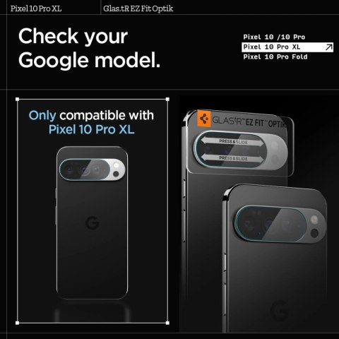 Osłona aparatu Spigen Optik Glas.tR 2-pack na Google Pixel 10 Pro XL - przezroczysta