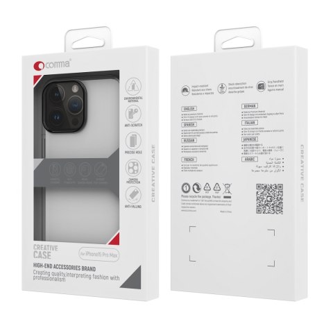Comma nakładka Hard Jacket do iPhone 15 Pro Max przeźroczysta antybakteryjna Comma nakładka Hard Jacket do iPhone 15 Pro Max przeźroczysta antybakteryjna