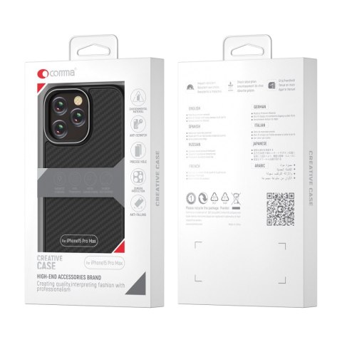 Comma nakładka Kevlar Mag do iPhone 15 czarna Comma nakładka Kevlar Mag do iPhone 15 czarna