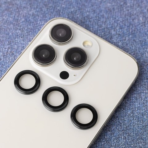 Zestaw szkieł na aparat do iPhone 14 Pro / 14 Pro Max 6,7" czarna ramka (3 sztuki) Zestaw szkieł na aparat do iPhone 14 Pro / 14 Pro Max 6,7" czarna ramka (3 sztuki)