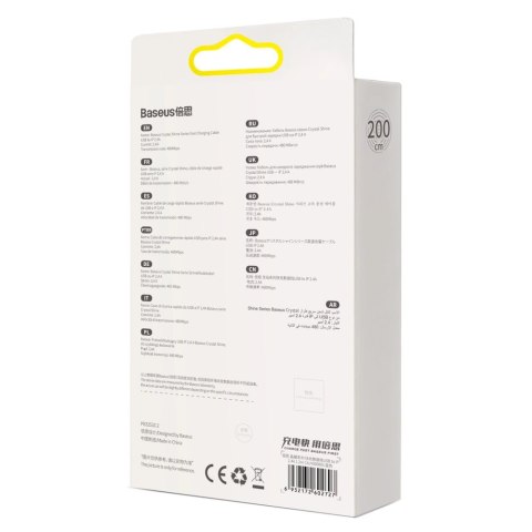 Baseus Crystal Shine Series kabel przewód USB do szybkiego ładowania i transferu danych USB Typ A - Lightning 2,4A 2m niebieski 