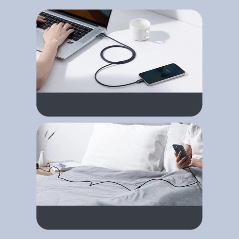 Baseus Crystal Shine Series kabel przewód USB do szybkiego ładowania i transferu danych USB Typ A - Lightning 2,4A 2m niebieski 