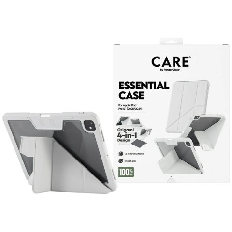 Etui Care by PanzerGlass Y fold do iPad Pro 13" 2024 / 2025 - jasnoszare