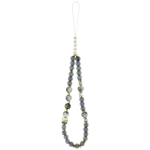 Etui Guess IML Flowers Pearl Strap MagSafe do iPhone 17 Pro Max - czarne