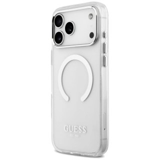 Etui Guess Metal Outline MagSafe do iPhone 17 Pro Max - srebrne