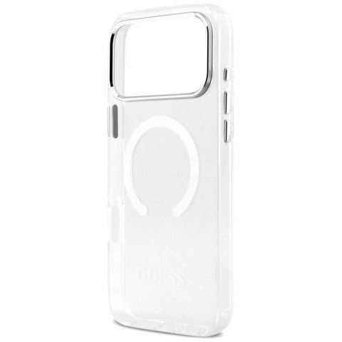Etui Guess Metal Outline MagSafe do iPhone 17 Pro Max - srebrne
