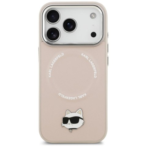 Etui Karl Lagerfeld Choupette Pin MagSafe do iPhone 17 Pro Max - różowe