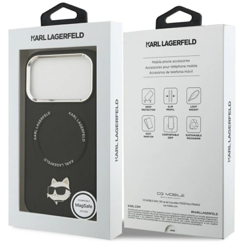 Etui Karl Lagerfeld Choupette Pin MagSafe do iPhone 17 Pro - czarne