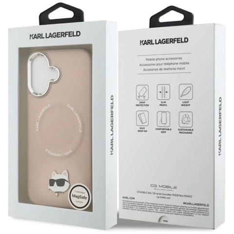 Etui Karl Lagerfeld Choupette Pin MagSafe do iPhone 17 - różowe